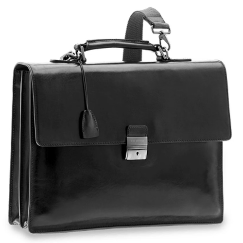Preowned The Bridge Man Briefcase Messanger Bag Story Line Black