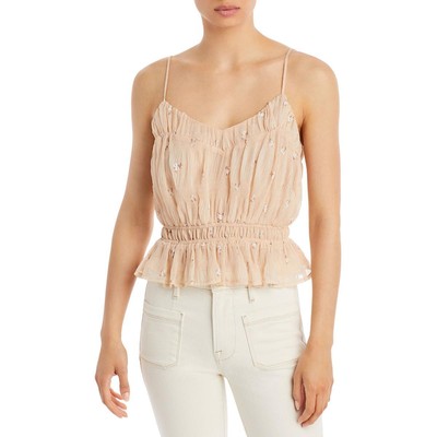 

Женская бежевая рубашка с цветочным принтом ASTR the Label Effie, топ с баской,  BHFO 1852, Cream floral