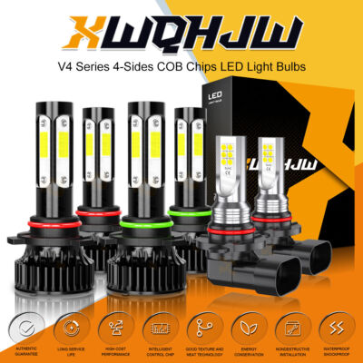 6000K LED Headlights + Fog Lights Bulbs Combo For Toyota LAND CRUISER 1998-2007