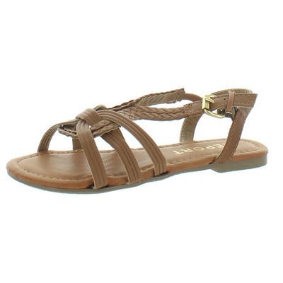 

Сандалии Report Girls Christa Tan на плоской пятке с пяткой 4 Medium (B,M) Big Kid BHFO 1474