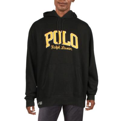 

Мужская черная флисовая толстовка с логотипом Polo Ralph Lauren, домашняя одежда  BHFO 0083, Черный