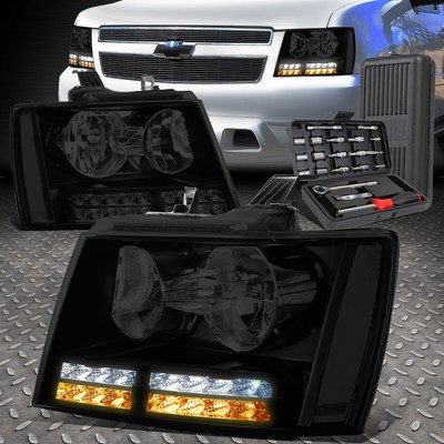 ДЛЯ 07-14 TAHOE SUBURBAN LED DRL ПОВОРОТНИК С ТОНИРОВАННЫМИ/ПРОЗРАЧНЫМИ ФАРАМИ + НАБОР ИНСТРУМЕНТОВ