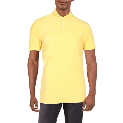Club Room Mens Yellow Terry Cloth Short Sleeves Casual Polo M BHFO 9013