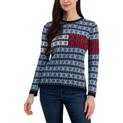 Женская синяя рубашка с круглым вырезом от Tommy Hilfiger, пуловер-свитер, топ XL BHFO 5980