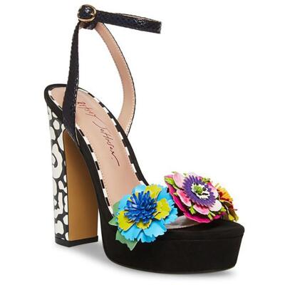 

Женские туфли на блочном каблуке Betsey Johnson Milana черно-белые 7 средние (B,M) BHFO 5086, Black multi