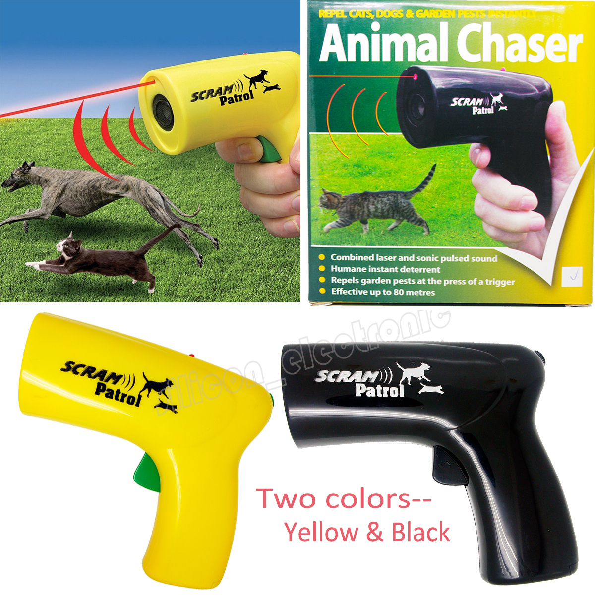 Scram Patrol Ultrasonic Dog Repeller Chaser Stop ...