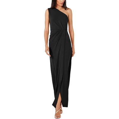 Женское вечернее платье Calvin Klein из черного крепа на одно плечо, 4 BHFO 0559
