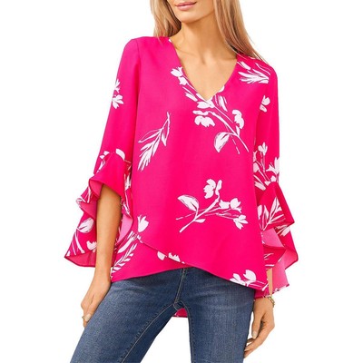 

Женская рубашка-блузка с V-образным вырезом и принтом Vince Camuto, топ BHFO 0963