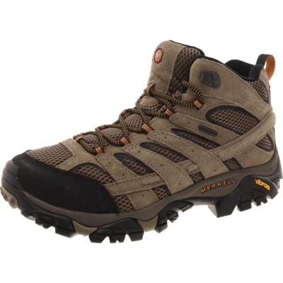 Merrell Mens Moa 2 Mid WP Tan Leather Hiking Boots Shoes 10.5 Wide (E) BHFO 3299