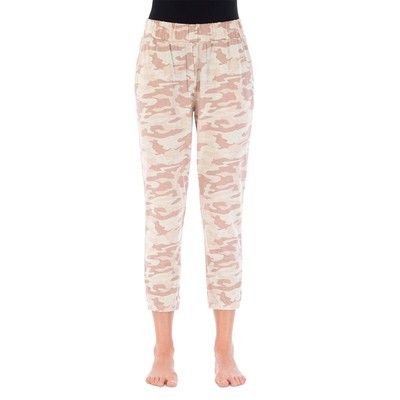 

Женские бежевые камуфляжные удобные брюки-джоггеры Bobeau Loungewear  BHFO 1226, Oatmeal camo