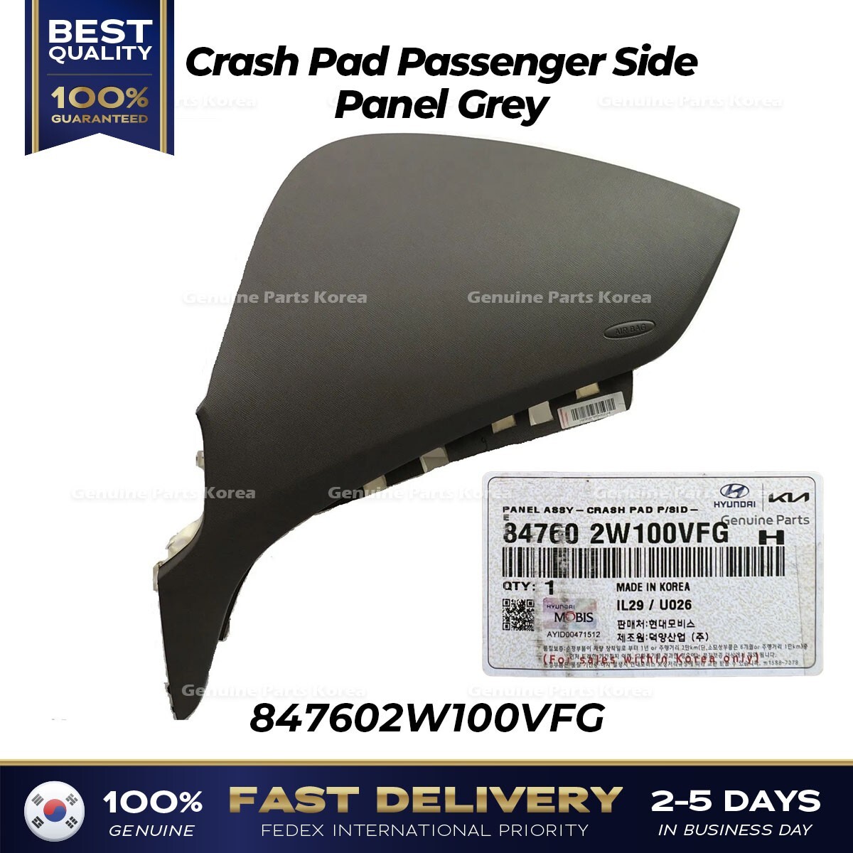 ⭐Genuine⭐ Crash Pad Passenger Side Panel Grey