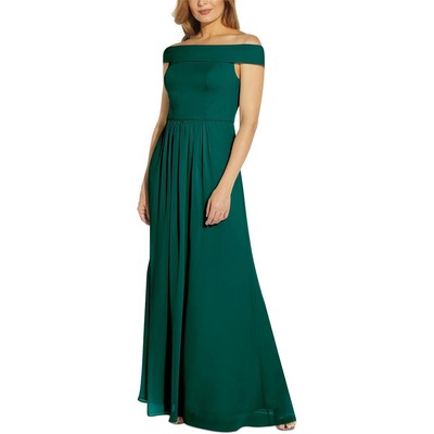 Женское зеленое плиссированное вечернее платье чайной длины Adrianna Papell 8 BHFO 0595
