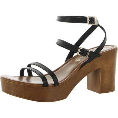 

Сейшельские женские черные босоножки с двойным ремешком на каблуке 6 Medium (B,M) BHFO 0740, Black leather