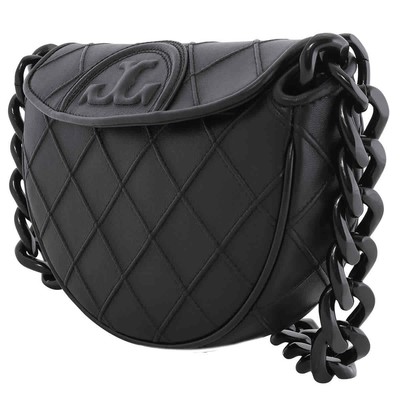 Pre-owned Tory Burch Black Leather Fleming Soft Mini Crescent Bag 162265-001