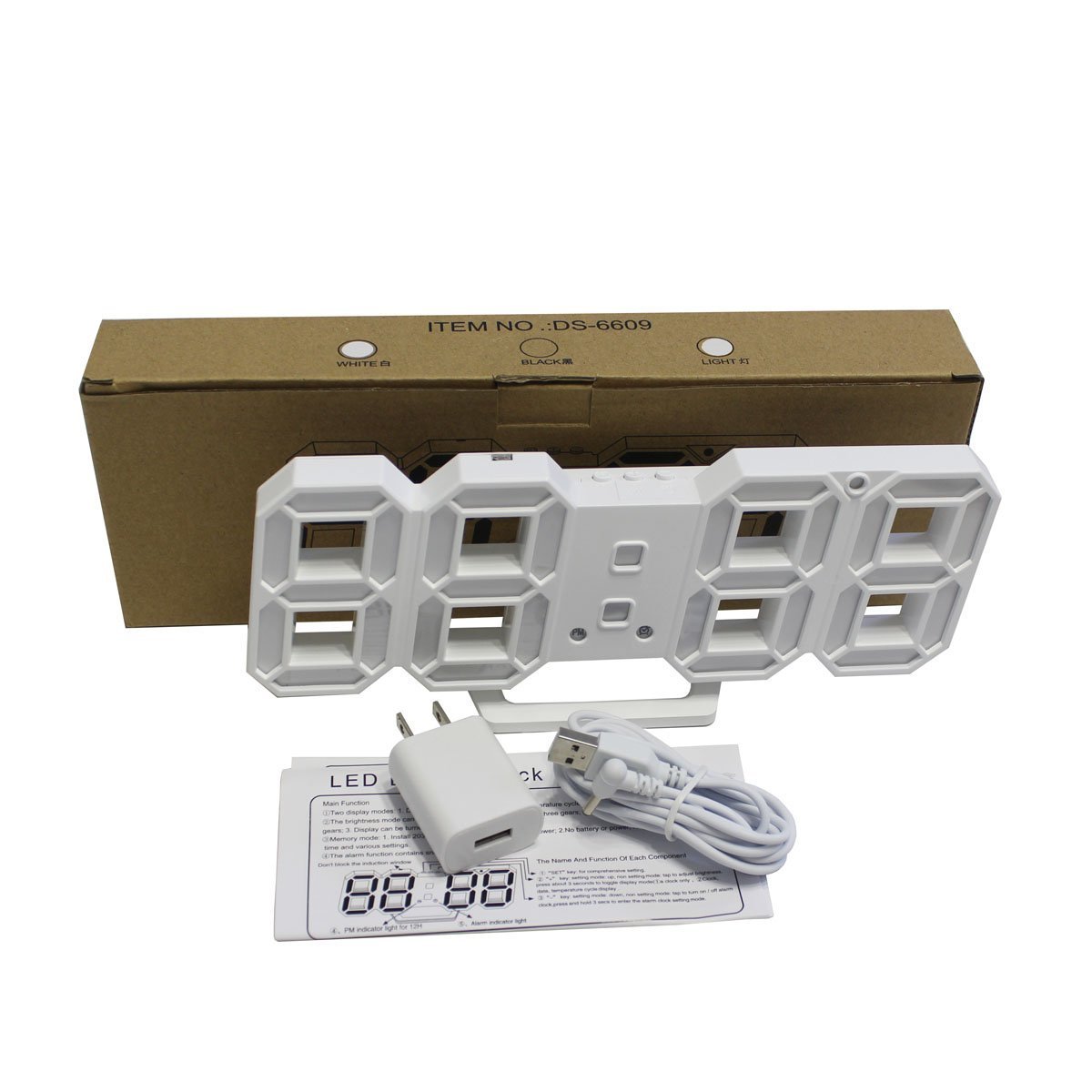 Orologio Sveglia Da Tavolo DS-6609 Temperatura Allarme Data Snooze hsb