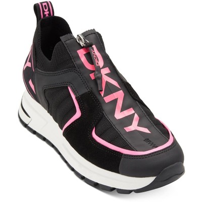 

Женские черные повседневные и модные кроссовки Mobi-Zip Up DKNY 6 Medium (B,M) 2612, Black/neon pink, Mobi-Zip Up