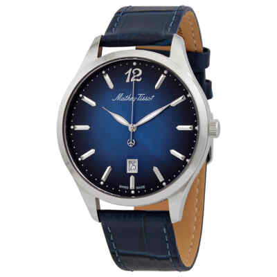 Мужские часы Mathey-Tissot Urban с синим циферблатом из синей кожи H411ABU