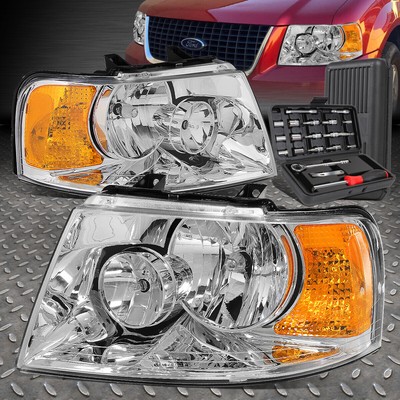 ДЛЯ 03-06 EXPEDITION ХРОМИРОВАННЫЙ КОРПУС ЖЕЛТЫХ СИГНАЛЬНЫХ ФАР ГОЛОВНОГО СВЕТА + НАБОР ИНСТРУМЕНТОВ