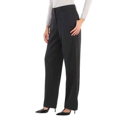Pre-owned Burberry Ladies Charcoal Grey Straight Cashmere Trousers In Multicolor