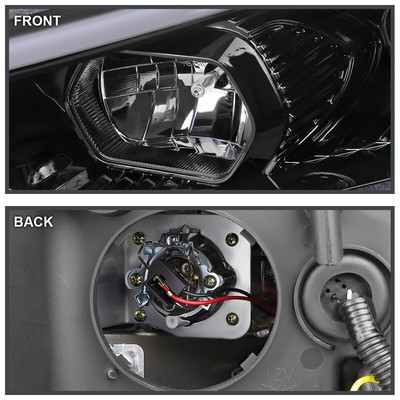 Jet Black Fits 2013-2016 Ford Fusion Switchback LED Signal Projector Headlights