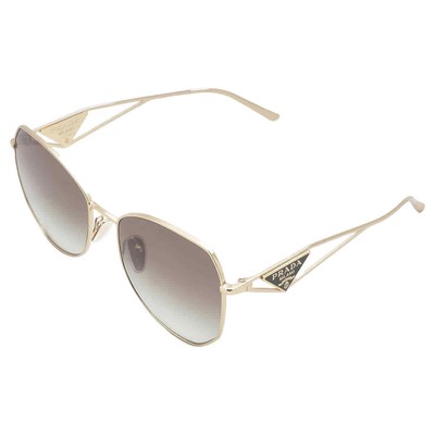 Pre-owned Prada Green Gradient Irregular Ladies Sunglasses Pr 57ys Zvn0a7 57