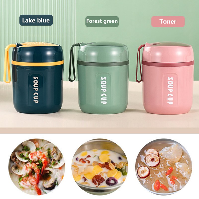 Hot Food Flask Lunch Box Storage Stainless Steel 480ml Portable