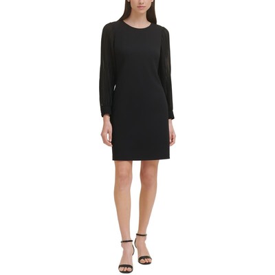 Женское черное мини-платье-футляр со складками от Tommy Hilfiger Petites 4P BHFO 4283