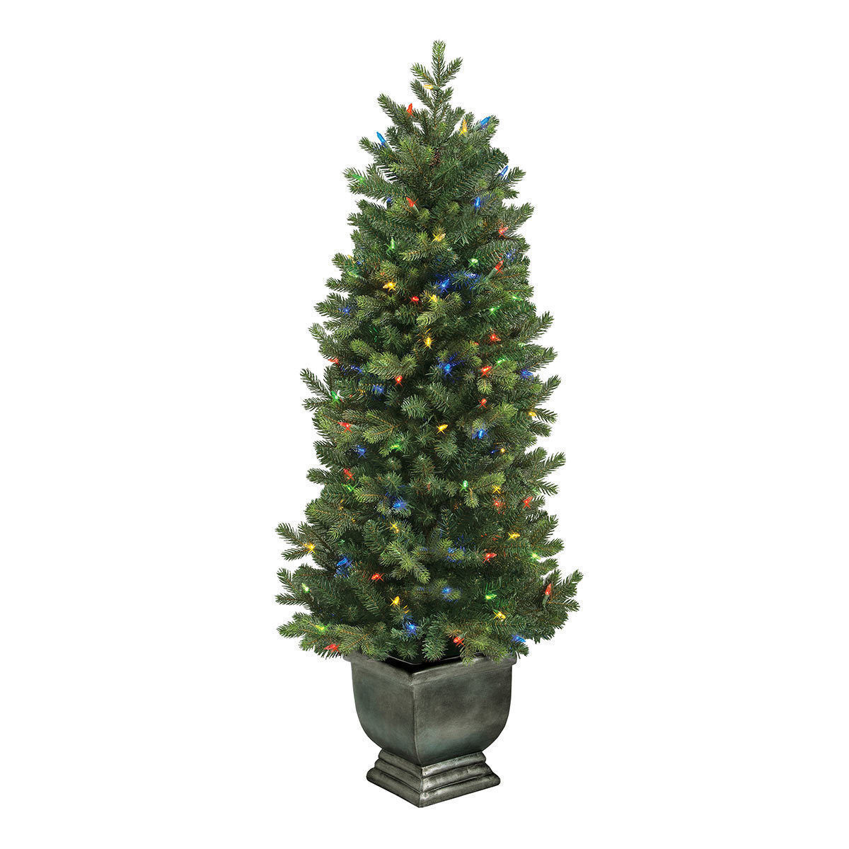 4.5ft PreLit 150 LED Artificial Christmas Tree White or MultiColour