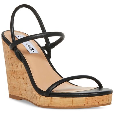 Женские босоножки Steve Madden Udell черного цвета на танкетке, размер 10, средний (B, M), BHFO 1572