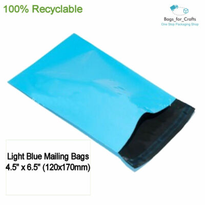 25 BLUE 4.5/" x 6.5/" Mailing Mail Postal Parcel Packaging Bags 120x170mm Metallic