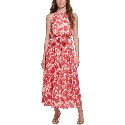 Женское розовое хлопковое макси-летнее платье на бретелях Tommy Hilfiger 10 BHFO 1297