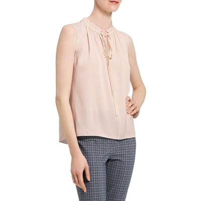 

Женская розовая шелковая рубашка на бретельках Theory  BHFO 2204, Pink salt