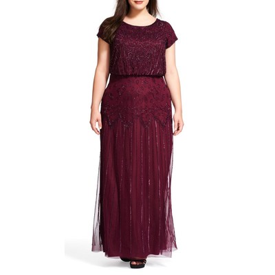 Женское вечернее платье Adrianna Papell с фиолетовыми украшениями, 18W BHFO 0725