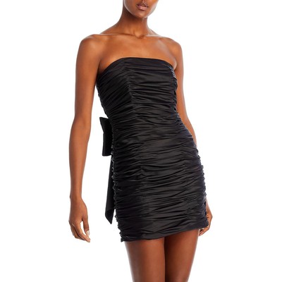 Женское черное мини-платье цвета морской волны с рюшами L BHFO 7443