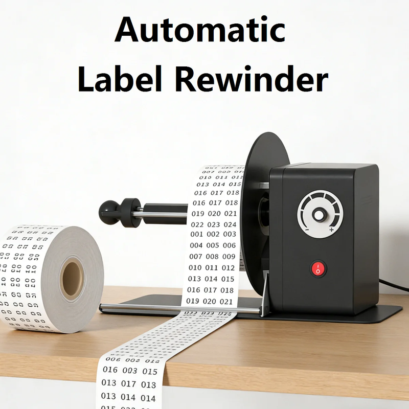 Stepless Speed Adjustable Label Rewinder Auto-sensing Barcode Label Dispenser fo