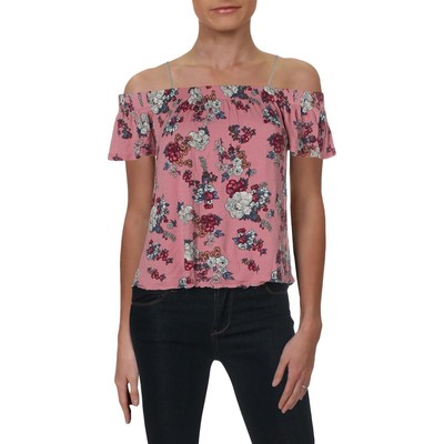 

Повседневная блузка в стиле бохо с розовым цветочным принтом Hippie Rose  BHFO 5164, Розовый