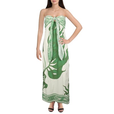 

Johanna Ortiz Женское хлопковое повседневное макси-платье с принтом BHFO 7484, Ecru/algae