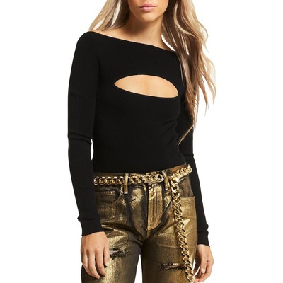 

Женское черное боди MICHAEL Michael Kors из шерсти мериноса с вырезами  BHFO 4102, Черный