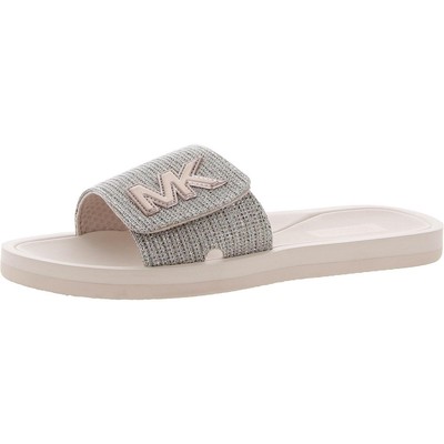 

MICHAEL Michael Kors Женские розовые шлепанцы MKSLIDE 7 Medium (B,M) BHFO 5884, White gold