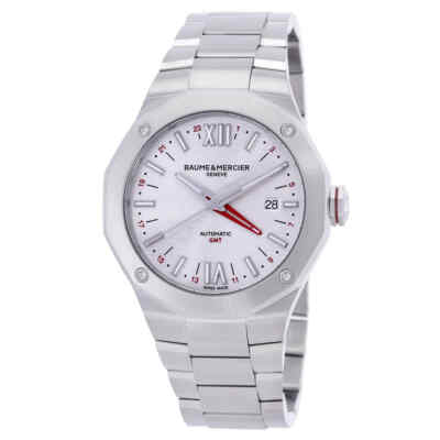 Pre-owned Baume & Mercier Riviera Silver Men's Watch - M0a10658