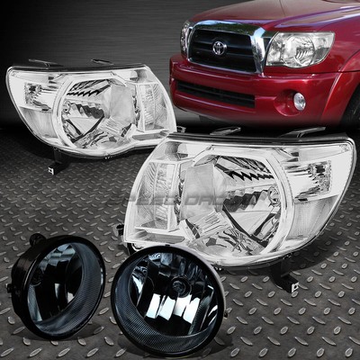 ХРОМИРОВАННЫЙ КОРПУС ФАРЫ + ПРОЗРАЧНАЯ ЛИНЗА В УГЛУ + ДЫМЧАТАЯ ПРОТИВОТУМАННАЯ ФАРА OE ДЛЯ 05-11 TACOMA