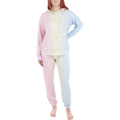 

PJ Salvage Womens Pink Star Print Jogger Pajama Sets Loungewear  BHFO 7150, Pink multi
