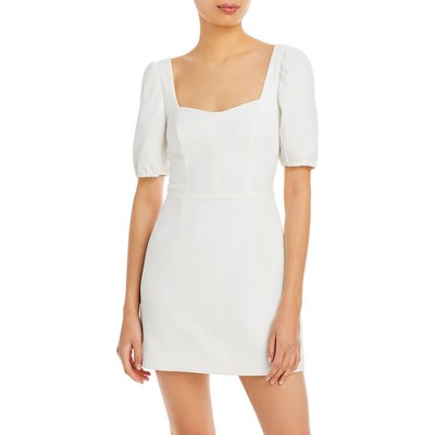 Женское облегающее платье French Connection Womens Whisper белого цвета с мини-вырезом 6 BHFO 8325