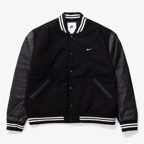 Pre-owned Nike $500 Men's Size M  Authentics Men's Varsity Jacket Fd7845-010 Wool Rare In Black