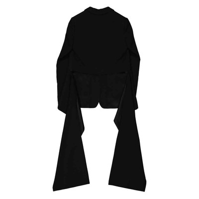 Pre-owned Burberry Exaggerated Panel Detail Wool Tailored Jacket In Black