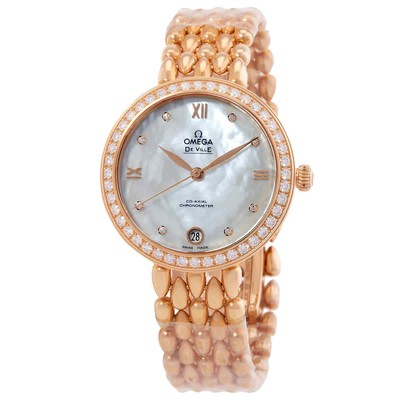 Женские часы Omega De Ville с автоматическим хронометром и бриллиантами 424.55.33.20.55.007