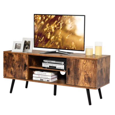 Entertainment Center For Tv's Up To 55" W/ Storage Cabinets