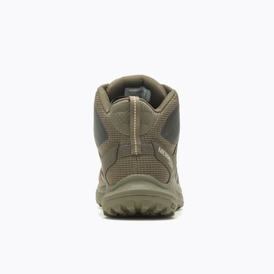 Pre-owned Merrell Work Men's Nova 3 Mid Tactical Waterproof Boot Olive - J005053 In Green