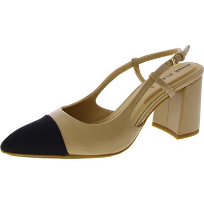 Anne Klein Womens Brooklyn Beige Slingback Heels 7.5 Medium (B,M) BHFO 6730