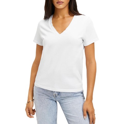 Хорошая американская женская футболка, пуловер с V-образным вырезом, топ BHFO 3482